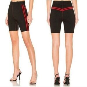 I.AM.GIA. "Astrid" Black / Neon Pink Stripe Biker Shorts Sz S